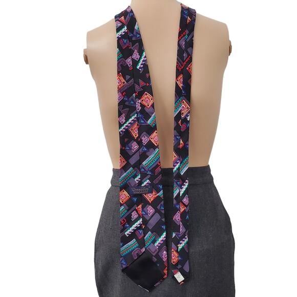 Vintage Oscar De La Renta Abstract Silk Necktie - Picture 5 of 5